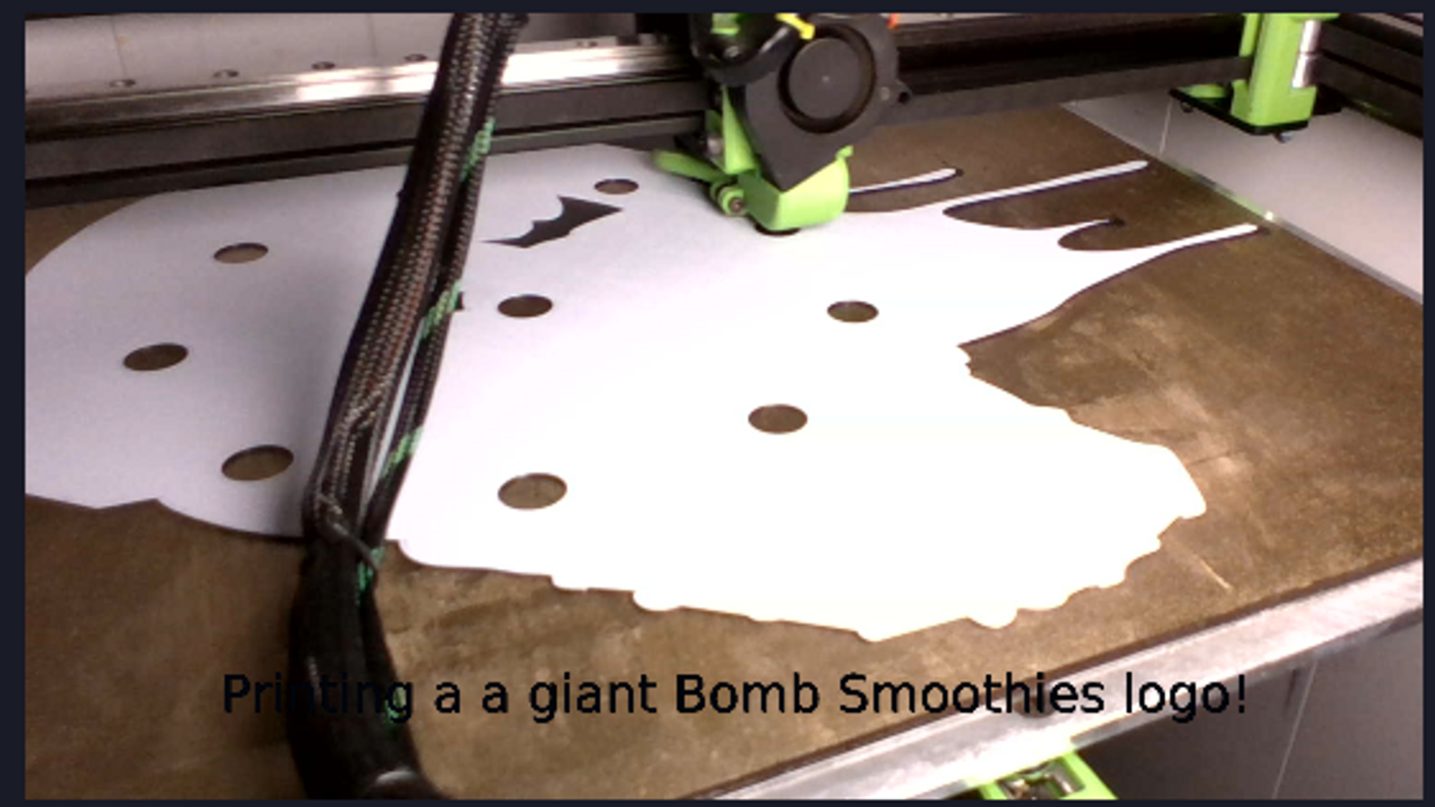 Printing a huge Bomb Smoothies Logo